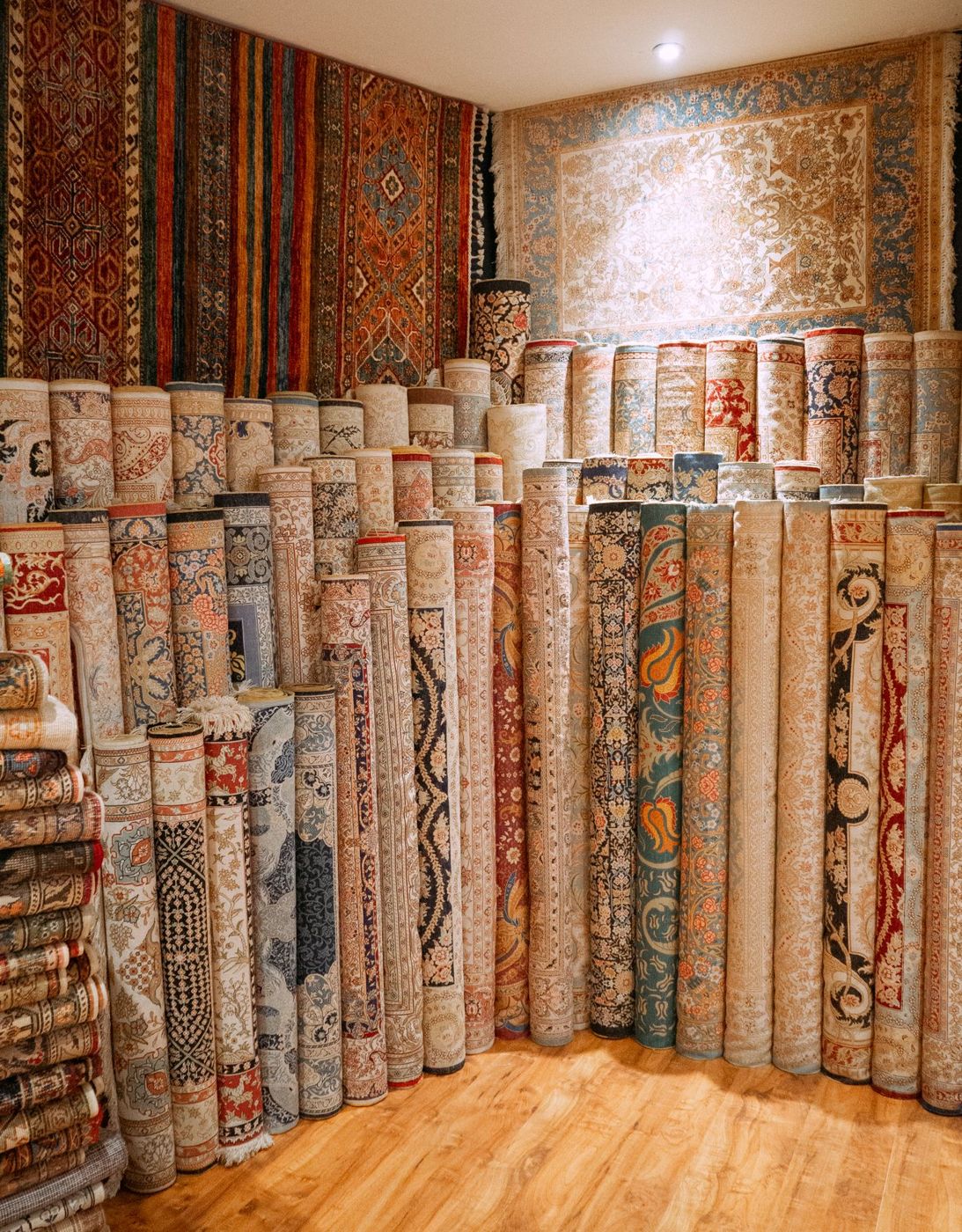 Carpets on display in an Istanbul shop