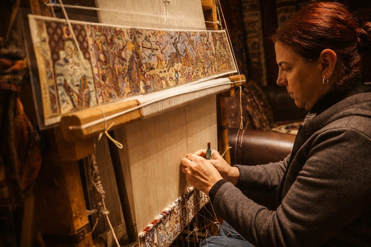 A weaver at the loom